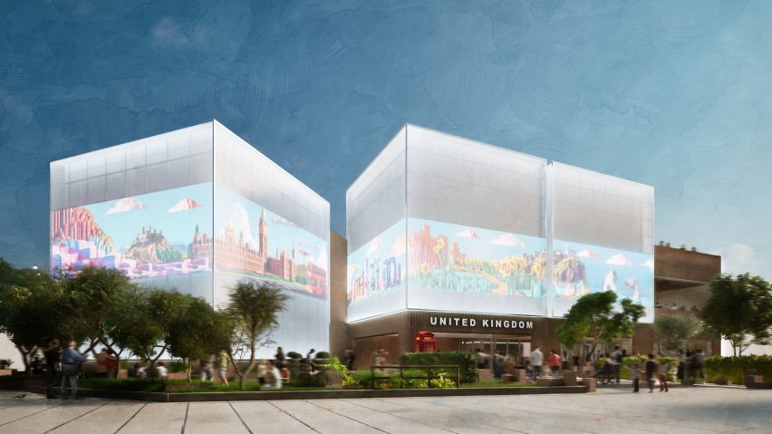 Day time view of the demountable UK Pavilion for Expo 2025 Osaka