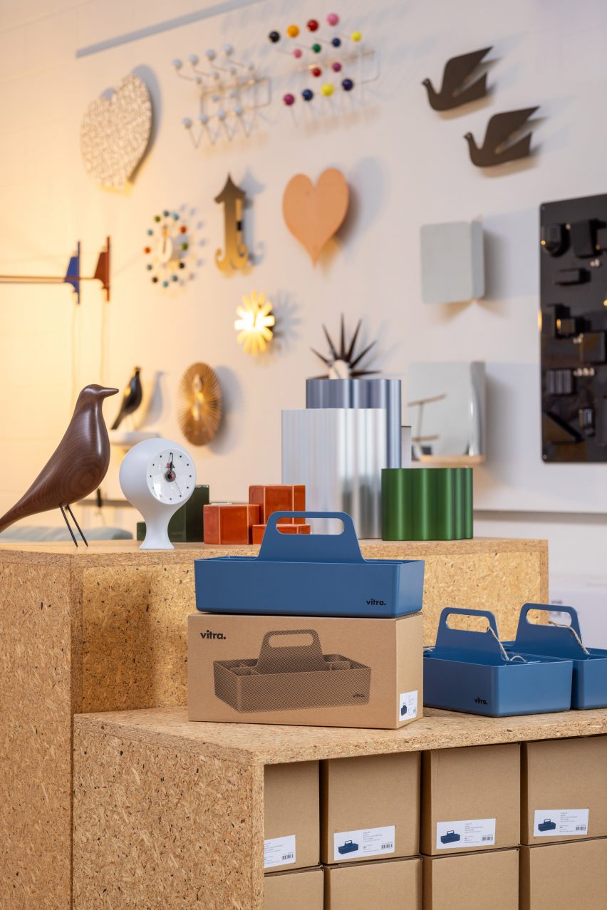 A selection of Vitra products on display