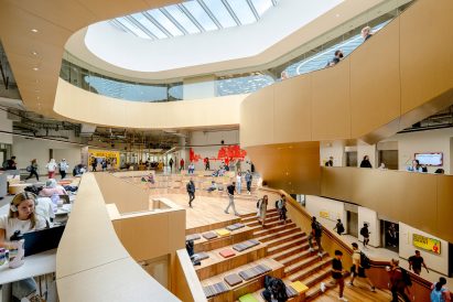 Kids in middle of atrium
