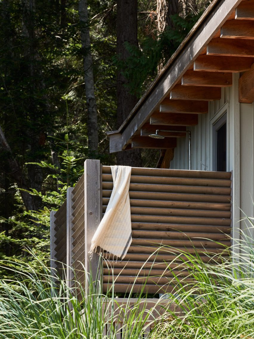 An outdoor shower
