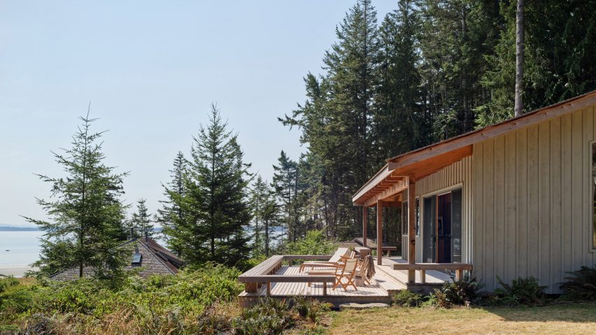 A cabin perched on a hill in British Columbia