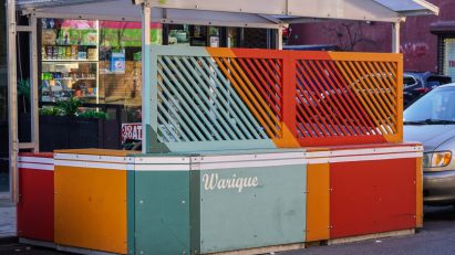 Colourful dining pavilion