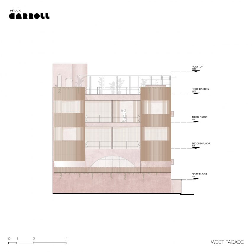 West facade drawing