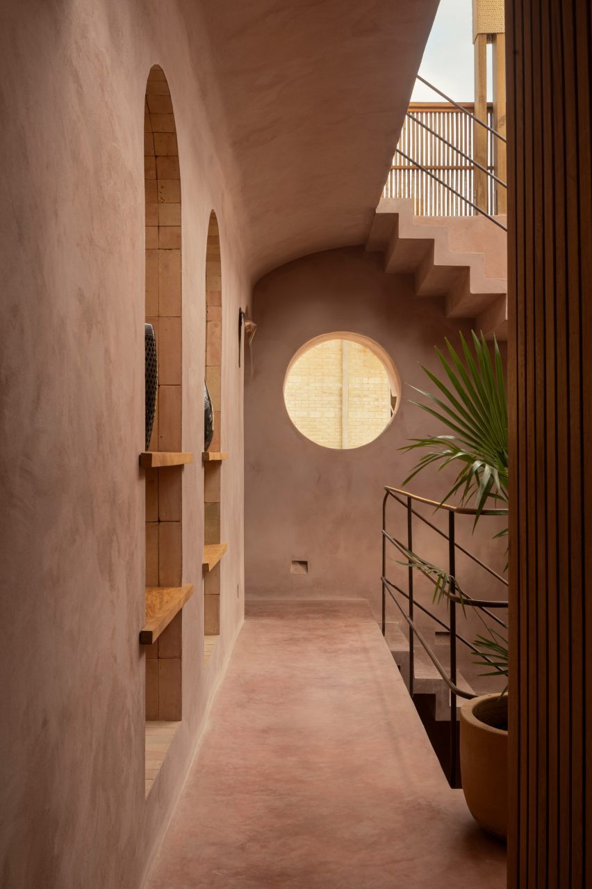 Hallway with circular window