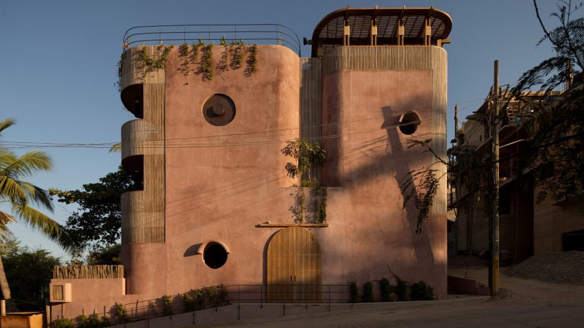 Pink hotel in Mexico