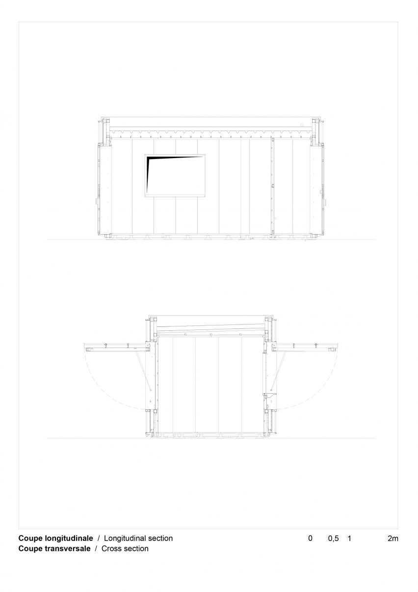 Sections of 7 Kiosks in Cannes by Heams & Michel Architectes