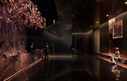 A very dark lobby
