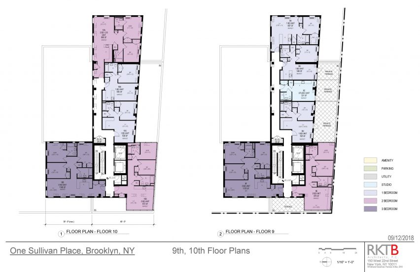 Ninth and tenth floor plan