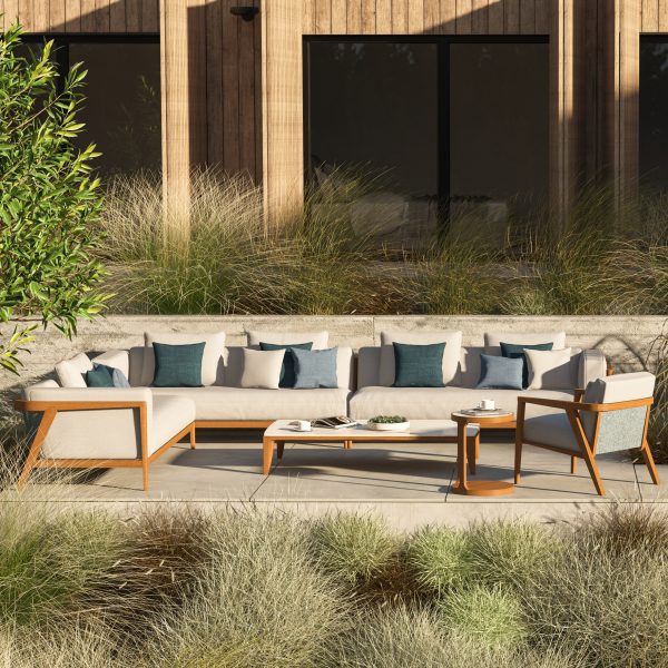 Outdoor seating with tables and chairs