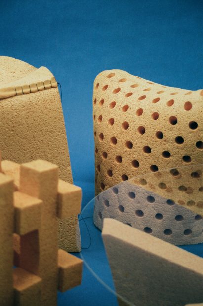UPS foam furniture collection by ECAL researchers and graduate students from Milan design week
