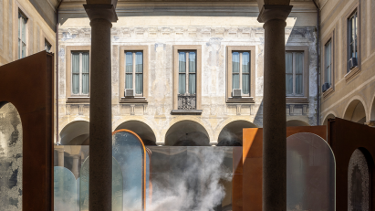 Lasvit's Porta fused glass outdoor installation at Milan design week 2024
