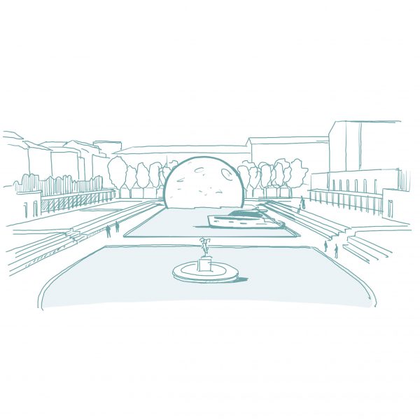 Illustration of the Mooring by the Moon installation