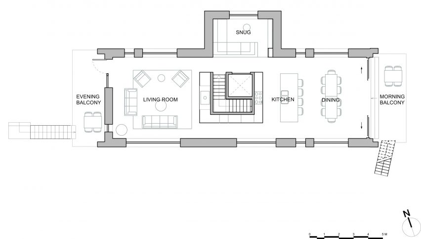 First floor plan of The Barn by Mole Architects