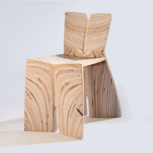 Photo of wooden chair by Yuxuan Huang Studio