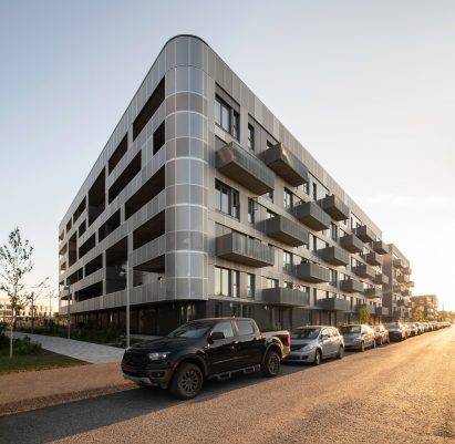 Balconies on exterior of Montreal housing block