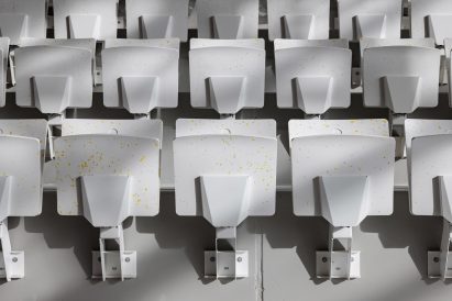Seating inside the Aquatics Centre for the Paris 2024 Olympic Games