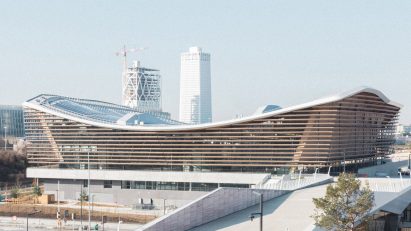 Exterior of Aquatics Centre for the Paris 2024 Olympic Games