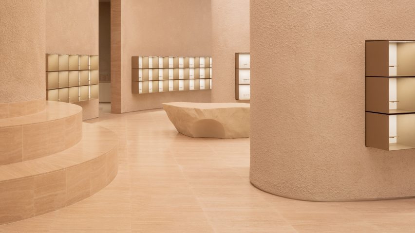 boulders in amphitheatre APL store