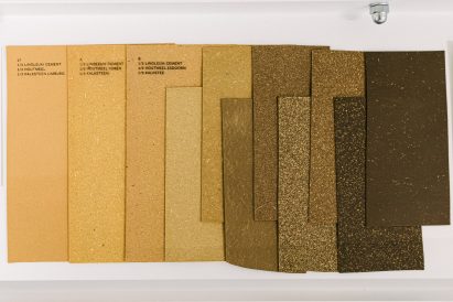 Material samples of locally made linoleum