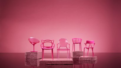 Barbie-sized pink chairs