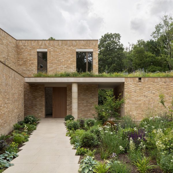 View of entrance to home by Sandy Rendel Architects