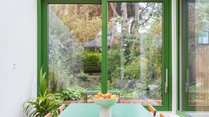 Nine home interiors brightened with colourful window frames