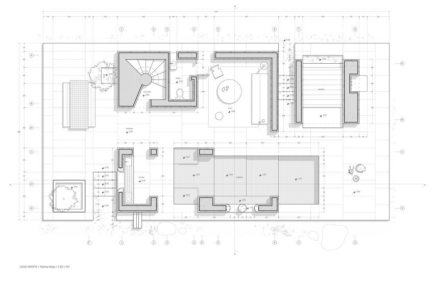 Red brick Mexican home plans