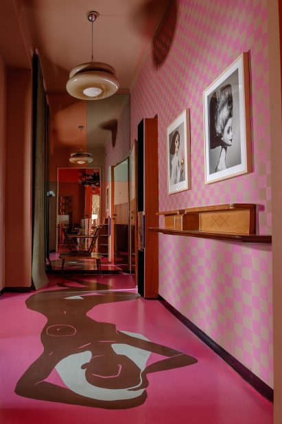 Naked corridor mural