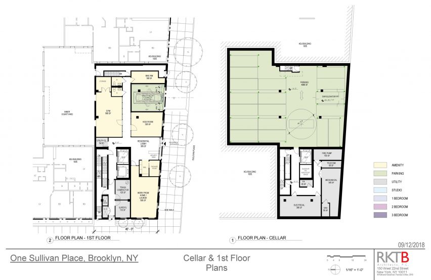 Cellar and first floor plan