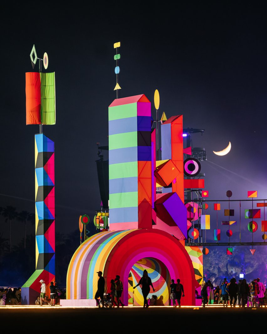 Colorful installation at night