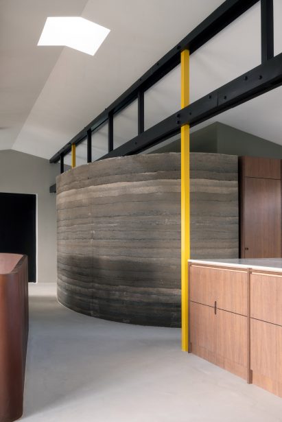 Rammed-earth wall