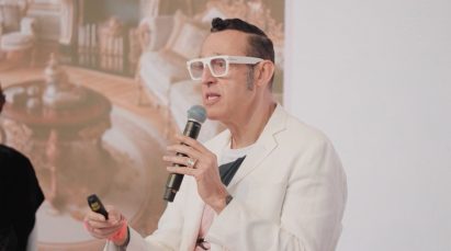 Video still of Karim Rashid speaking at the Design Doha Forum 2024