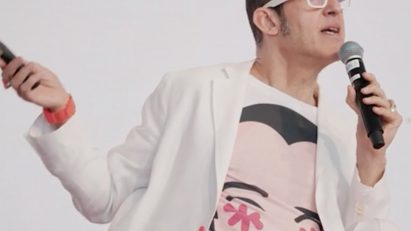 Video still of Karim Rashid speaking at the Design Doha Forum 2024