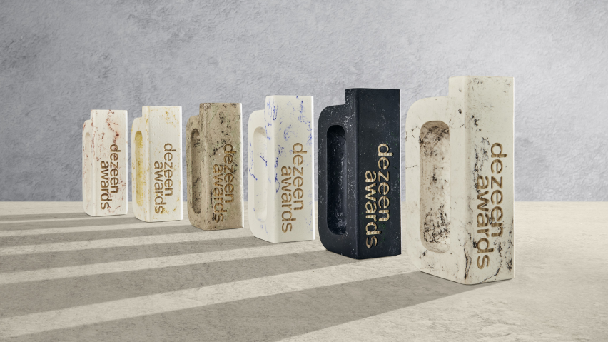 Dezeen Awards 2024 trophies