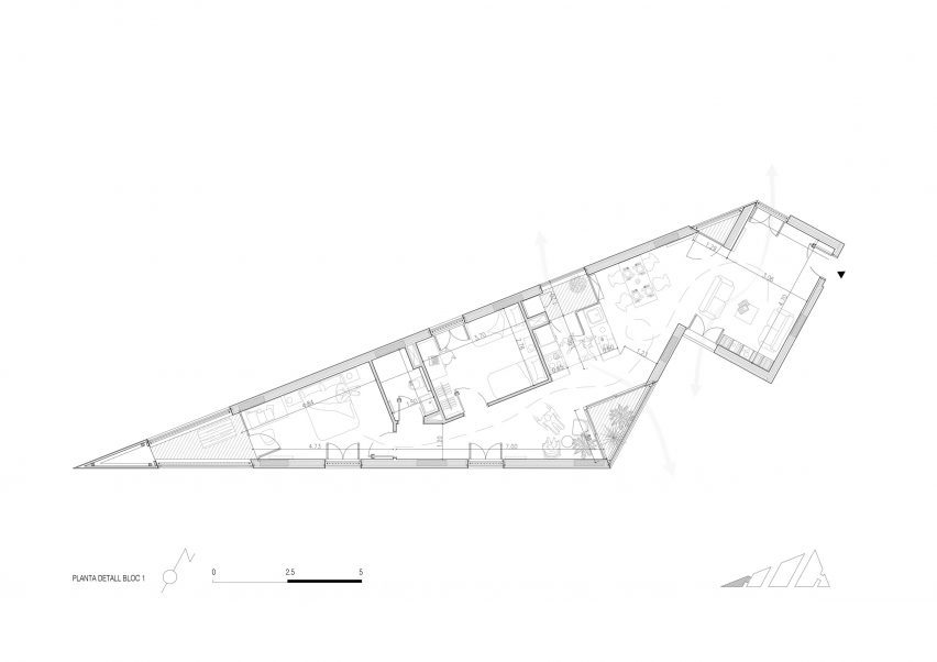 Floor plan of block 1 of 72 Social Housing Units by MIAS