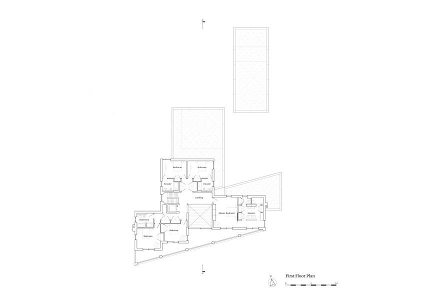 First floor plan of Bury Gate Farm by Sandy Rendel Architects