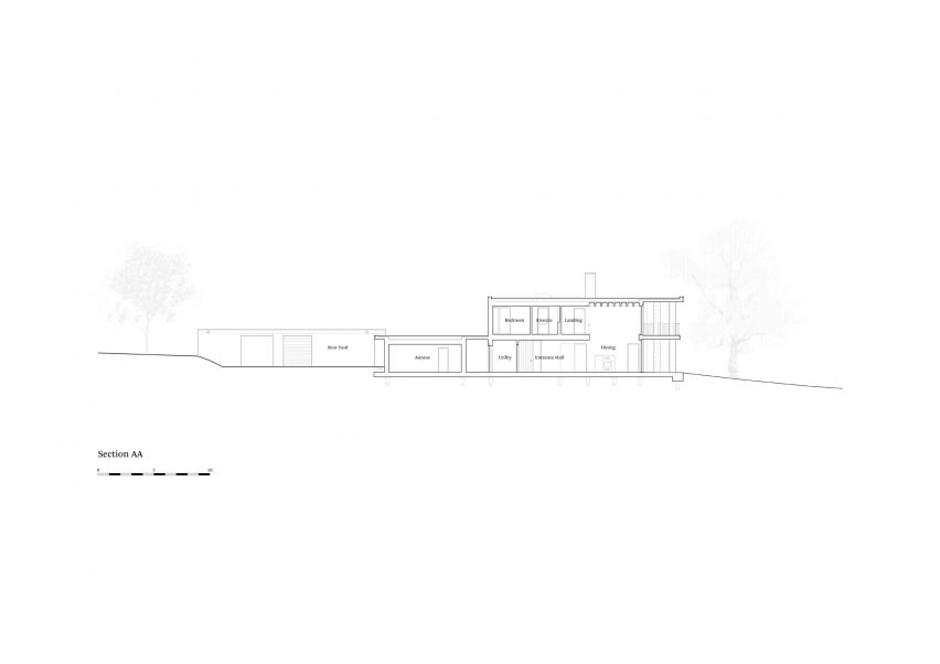 Section drawing of Bury Gate Farm by Sandy Rendel Architects