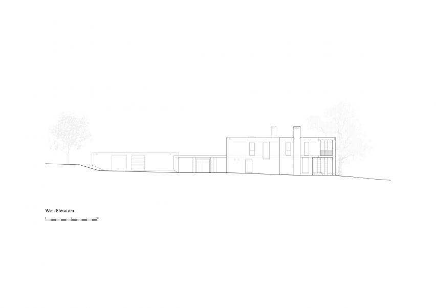 Elevation drawing of Bury Gate Farm by Sandy Rendel Architects
