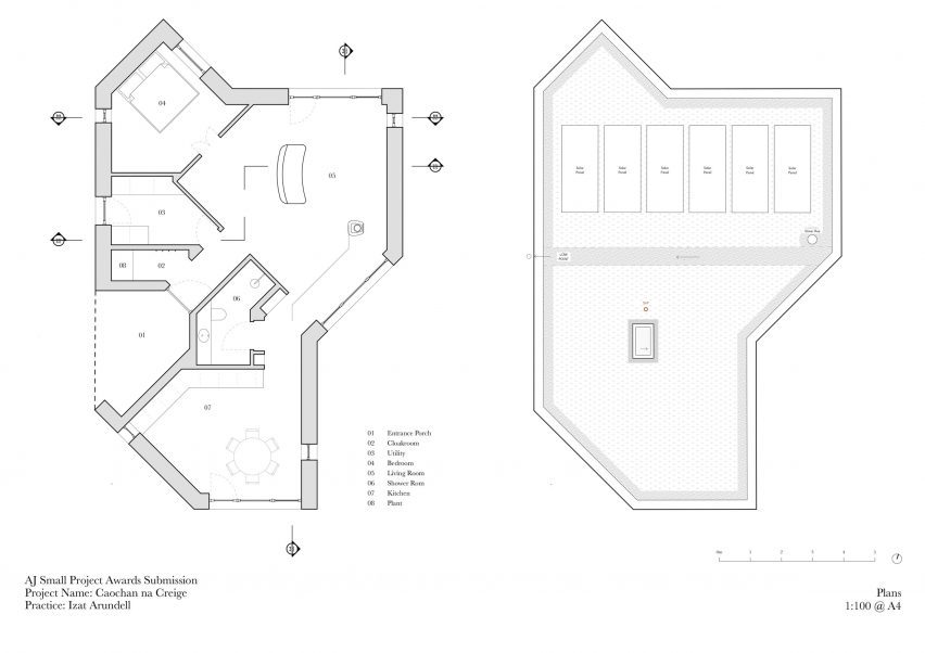 Floor plans of Caochan na Creige house in Scotland by Izat Arundell