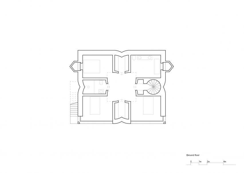 Ground floor plan of House C by Celoria Architects
