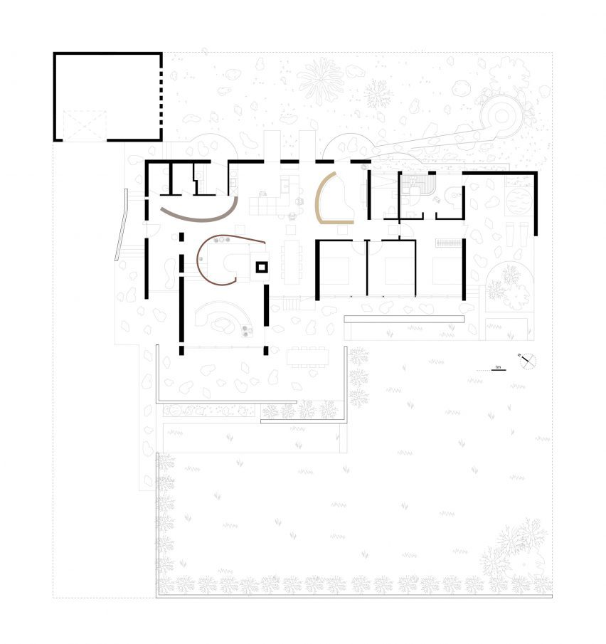 Plan of Curvilinear Serenity by ARG Architects