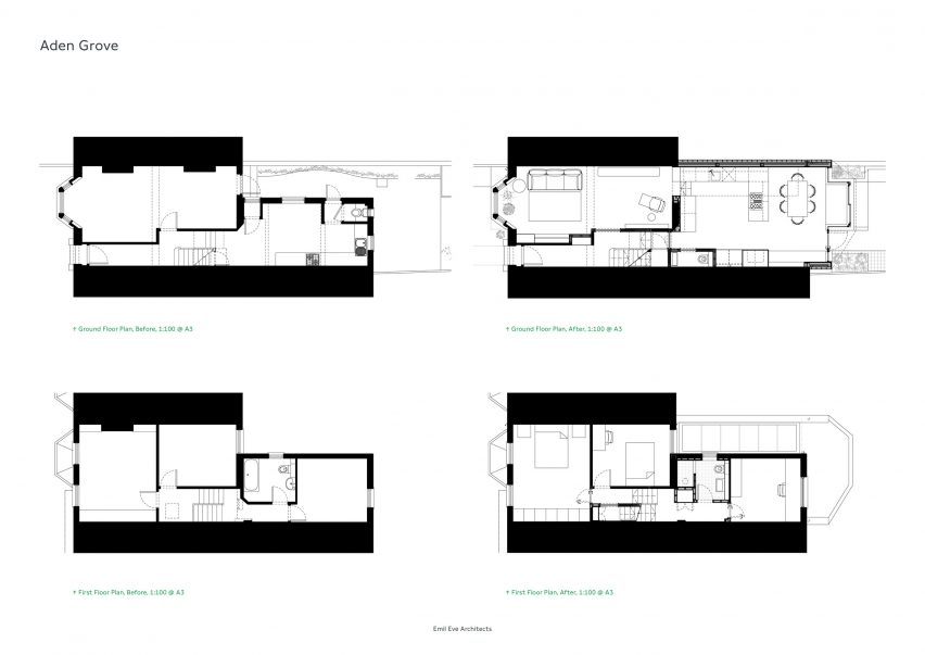Plans of Aden Grove by Emil Eve Architects