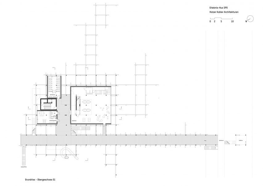 First floor plan of Erlebnis-Hus by Holzer Kobler Architekturen