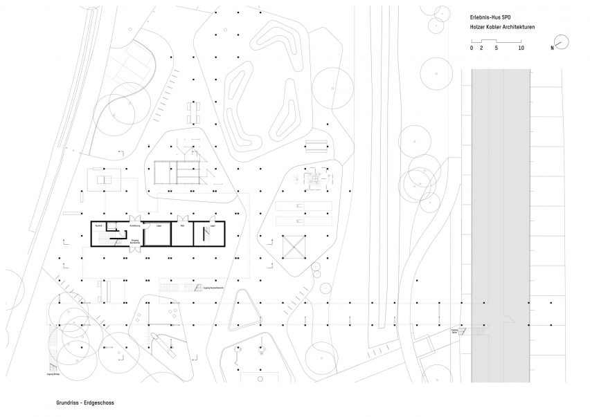 Ground floor plan of Erlebnis-Hus by Holzer Kobler Architekturen