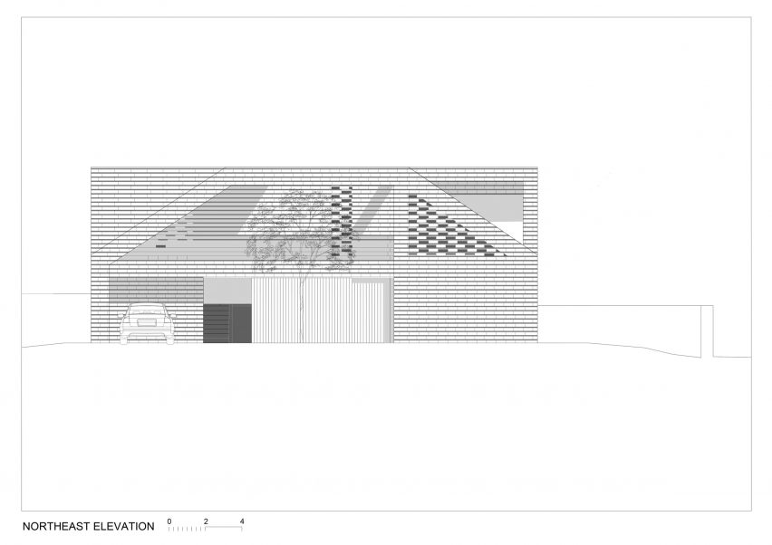 North East elevation of Frame house by OFIS Arhitekti
