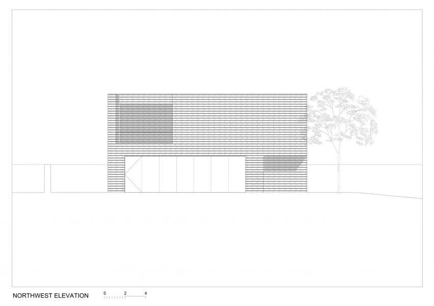 North West elevation of Frame house by OFIS Arhitekti