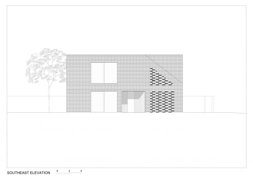South East elevation of Frame house by OFIS Arhitekti