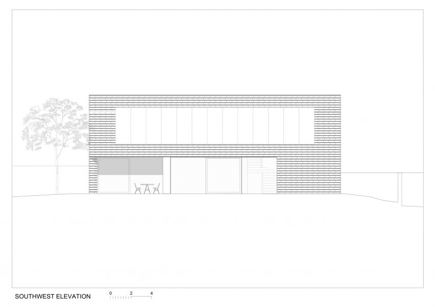 South West elevation of Frame house by OFIS Arhitekti