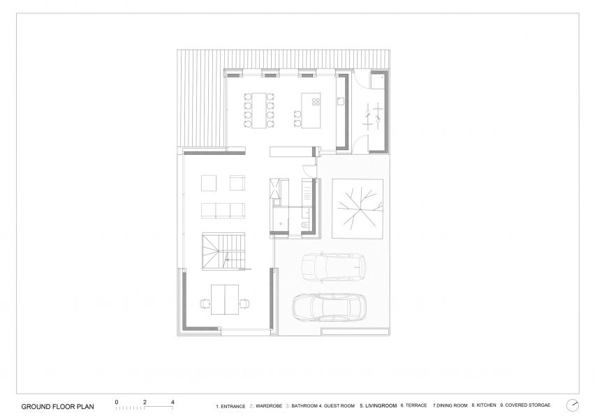 Ground floor plan of Frame house by OFIS Arhitekti