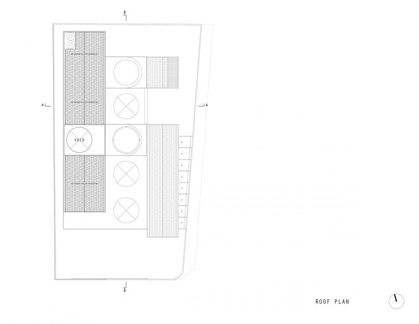 Roof plan of Halo House by Tamara Wibowo Architects